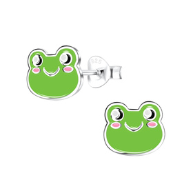 Frosch Kinder Ohrringe 925 Silber