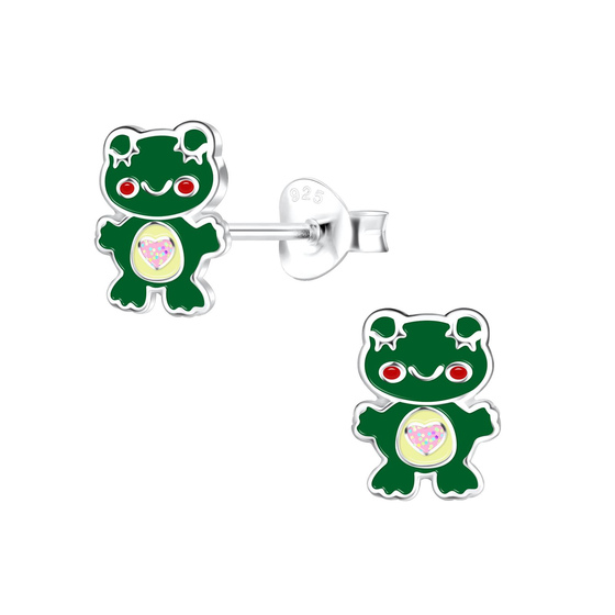 Frosch Kinder Ohrringe 925 Silber