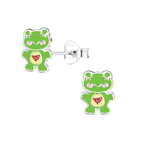Frosch Kinder Ohrringe 925 Silber