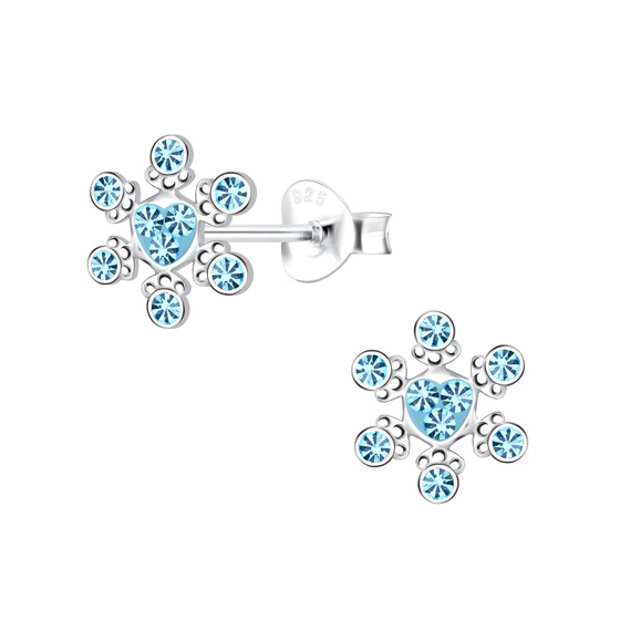 Schneeflocken Kinder Ohrringe 925 Silber