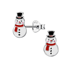 Schneemann Kinder Ohrringe 925 Silber