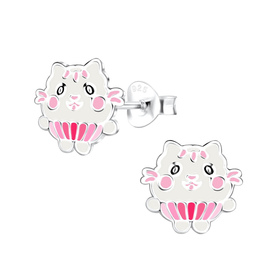 Katzen Kinder Ohrringe 925 Silber