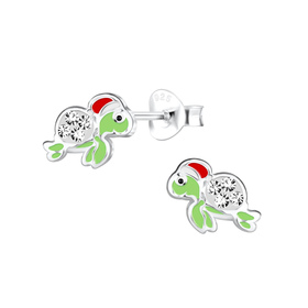 Winter Schildkr�ten Kinder Ohrringe 925 Silber