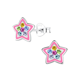 Stern Kinder Ohrringe 925 Silber