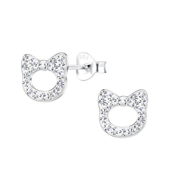 Katzen Kinder Ohrringe 925 Silber