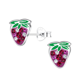 Erdbeeren Kinder Ohrringe 925 Silber