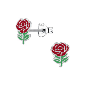 Rosen Kinder Ohrringe 925 Silber