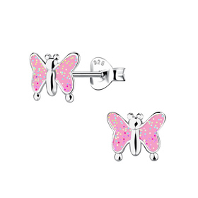 Schmetterling Kinder Ohrringe 925 Silber