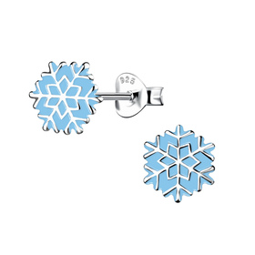 Schneeflocken Kinder Ohrringe 925 Silber