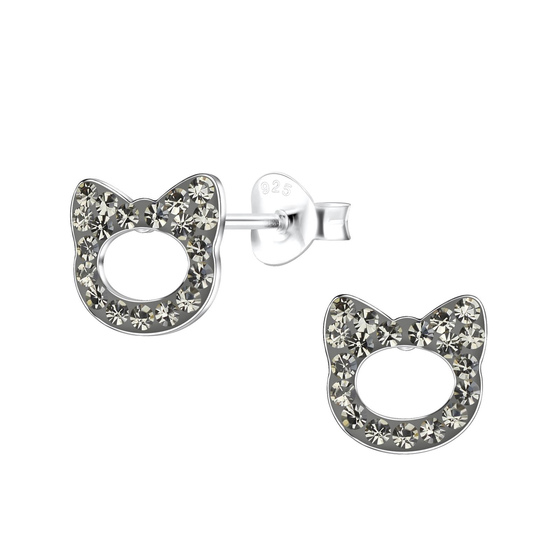 Katzen Kinder Ohrringe 925 Silber