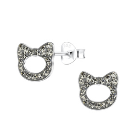 Katzen Kinder Ohrringe 925 Silber