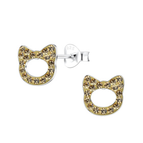 Katzen Kinder Ohrringe 925 Silber