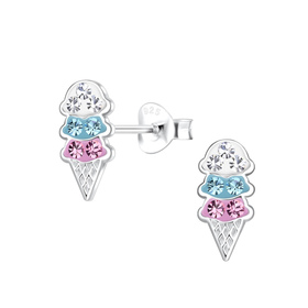 Eis Kinder Ohrringe 925 Silber