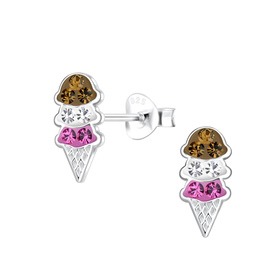 Eis Kinder Ohrringe 925 Silber