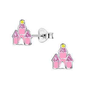 Schloss Kinder Ohrringe 925 Silber