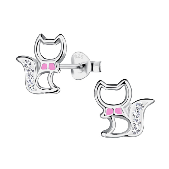 Katzen Kinder Ohrringe 925 Silber