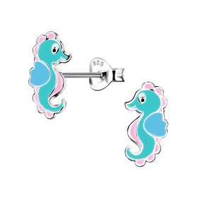 Seepferdchen Kinder Ohrringe 925 Silber