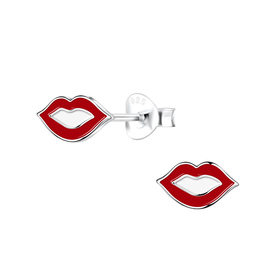 Lippen Kinder Ohrringe 925 Silber