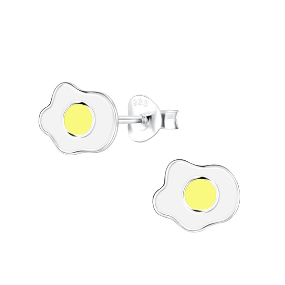 Spiegelei Kinder Ohrringe 925 Silber