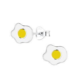Spiegelei Kinder Ohrringe 925 Silber