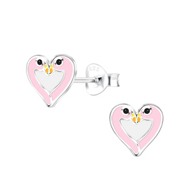 Flamingo Kinder Ohrringe 925 Silber