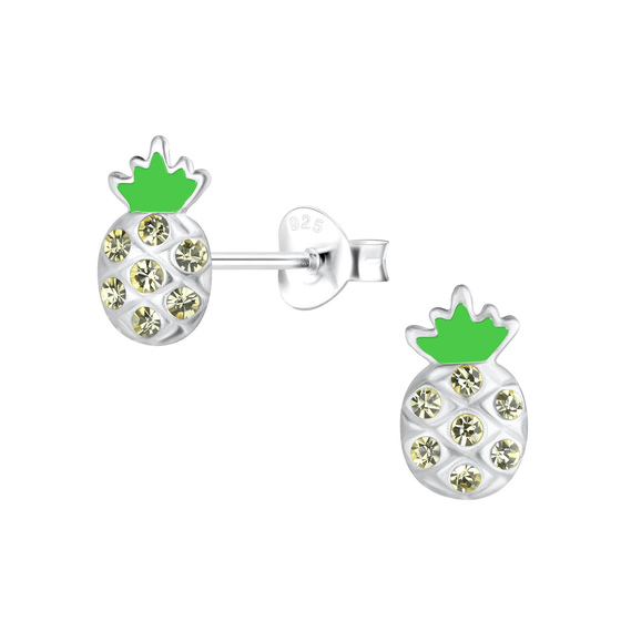 Ananas Kinder Ohrringe 925 Silber