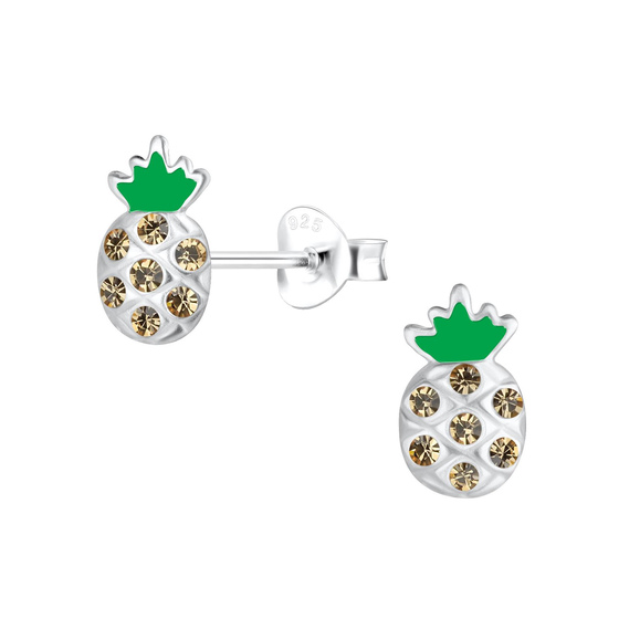 Ananas Kinder Ohrringe 925 Silber
