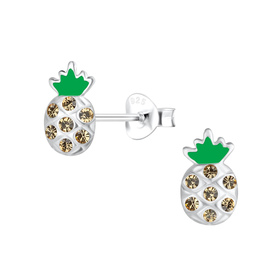 Ananas Kinder Ohrringe 925 Silber