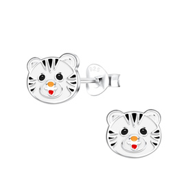 Tiger Kinder Ohrringe 925 Silber