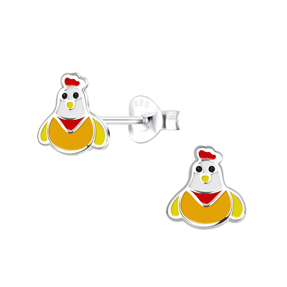 Hhner Kinder Ohrringe 925 Silber