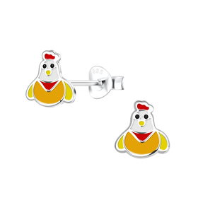 Hhner Kinder Ohrringe 925 Silber