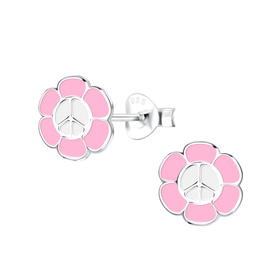 Blumen Kinder Ohrringe 925 Silber