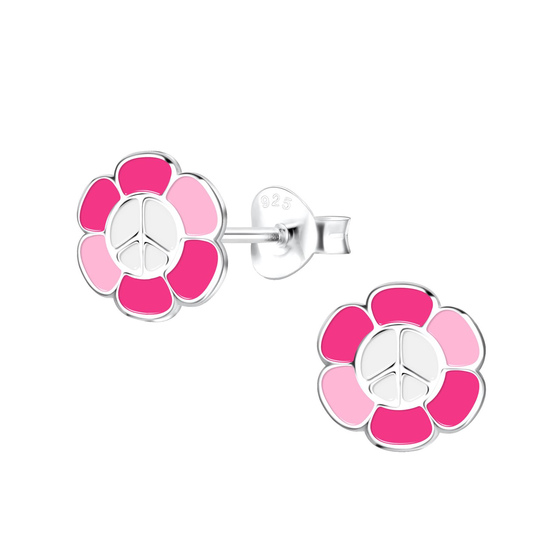 Blumen Kinder Ohrringe 925 Silber