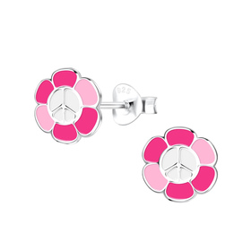Blumen Kinder Ohrringe 925 Silber