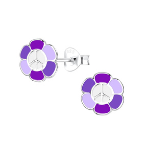 Blumen Kinder Ohrringe 925 Silber