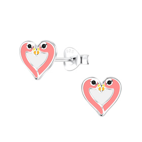 Flamingo Kinder Ohrringe 925 Silber