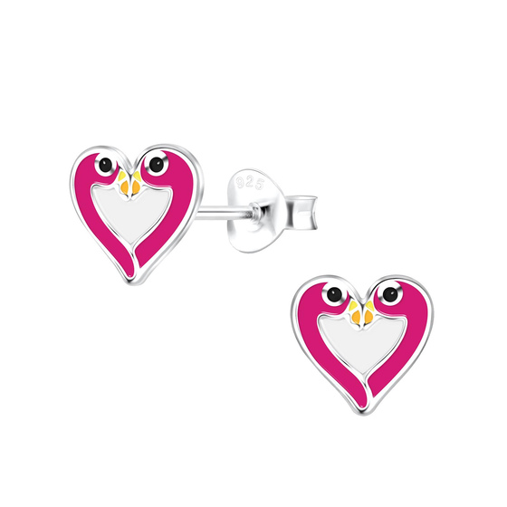 Flamingo Kinder Ohrringe 925 Silber