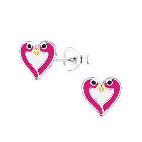 Flamingo Kinder Ohrringe 925 Silber