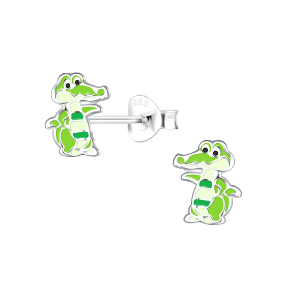 Krokodil Kinder Ohrringe 925 Silber