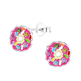 Donut Kinder Ohrringe 925 Silber