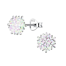 Schneeflocken Kinder Ohrringe 925 Silber