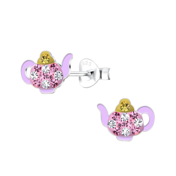Teekanne Kinder Ohrringe 925 Silber