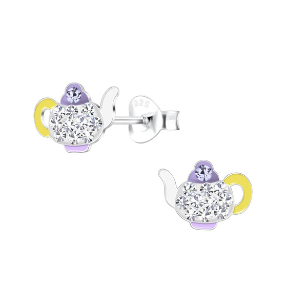 Teekanne Kinder Ohrringe 925 Silber