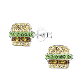 Hamburger Kinder Ohrringe 925 Silber