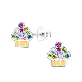 Cupcake Kinder Ohrringe 925 Silber