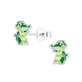 Krokodil Kinder Ohrringe 925 Silber