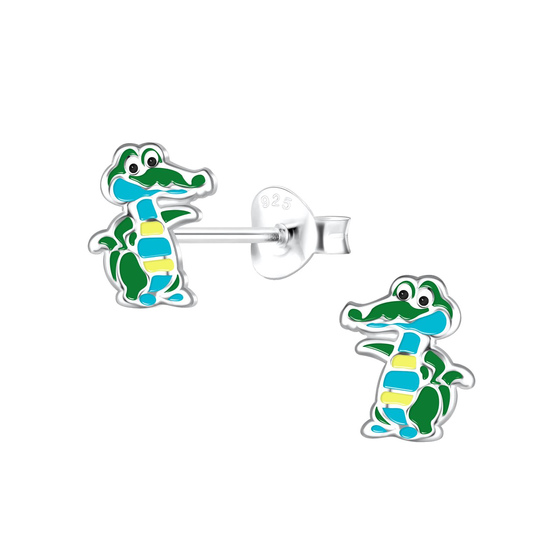 Krokodil Kinder Ohrringe 925 Silber