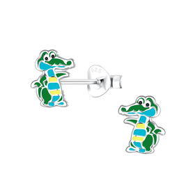 Krokodil Kinder Ohrringe 925 Silber