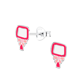 Handspiegel Kinder Ohrringe 925 Silber