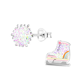 Schlittschuh Kinder Ohrringe 925 Silber